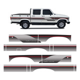 Faixas D20 Deluxe 1995 1996 Adesivos Cabine Dupla Vermelho