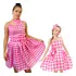 Fantasia Barbie Vestido Xadrez Rosa Filme Infantil Premium