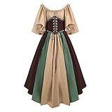Fantasia Feminina Medieval Renascentista Cosplay Vestido De Halloween Fantasia De Noiva Vampira Vestido Para Mulheres, Caqui, 3g