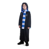 Fantasia Harry Potter Infantil Corvinal Capa Capuz Cachecol