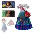 Fantasia Infantil Encanto Mirabel Princesa Vestido Com Bolsa