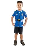 Fantasia Infantil Policial Com Camiseta E Short 2 A 8 Anos (g (6 A 8 Anos))
