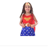 Fantasia Infantil Super Heroína Com Acessórios Maravilha
