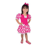 Fantasia Infantil Vestido Ratinha Minnie Rosa - 2 A 8 Anos