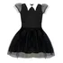 Fantasia Infantil Vestido Wandinha Familia Addams Halloween