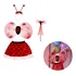 Fantasia Joaninha Infantil Carnaval Festa Kit C/4 Pçs