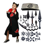 Fantasia Kakashi Infantil Kit 16 Itens Ninja Kunai + Bandana