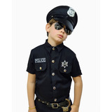 Fantasia Masculina Infantil Policial Completa - Linha Luxo