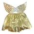 Fantasia Menina Infantil Completa Carnaval Asas Douradas Kit