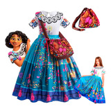 Fantasia Mirabel Encanto Vestido Infantil Disney + Bolsa 