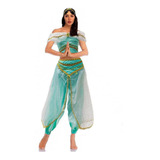 Fantasia Princesa Jasmine Aladdin Adulto De Luxo Com Tiara
