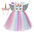 Fantasia Vestido + Asa + Tiara Infantil Festa Luxo Unicórnio