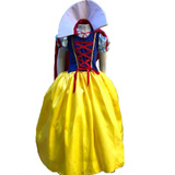 Fantasia Vestido Branca De Neve Infantil Com Capa E Cestinha