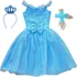 Fantasia Vestido Cinderela Infantil Luxo Com Coroa E Luvas