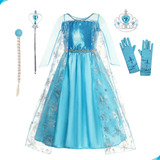 Fantasia Vestido Infantil Elsa