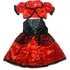  Fantasia Vestido Vermelho Bolero Cetim  Infantil Halloween 