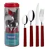 Faqueiro Riviera Em Aço Inox Vermelho 24 Pcs Brinox 6025 752