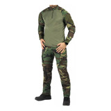 Farda Uniforme Woodland Combat Airsoft Militar Shirt +calça 