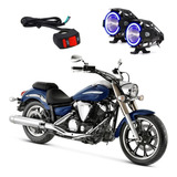 Farol Milha Angel Eye U7 Mini Azul Xvs950 Midnight 2011 2012