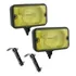 Farol Milha Preto Lente Raiada Amarela Serra 2 Suporte Fusca