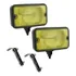 Farol Milha Preto Lente Raiada Amarela Serra 2 Suporte Fusca