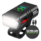 Farol Para Bicicleta Luz Led A Prova D agua Usb Recarregavel