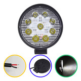 Farolete De Milha Led Redondo 9 Leds 12v 24v 27w