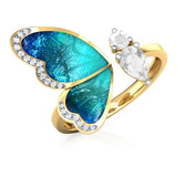 Fashion Anel Dourado Borboleta
