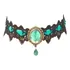 Fashion Colar Gargantilha Preto Verde Medalhao Geek Cosplay