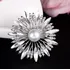 Fashion Maxxi Broche Prateado Raios Strass Perolas 5 Cm