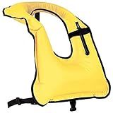 Faxpot Colete De Snorkel Masculino/feminino, Jaqueta Inflável Para Mergulho Com Segurança, Amarelo, Large