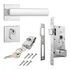 Fechadura Externa Stam 803/35 Cromada Roseta Quadrada Inox