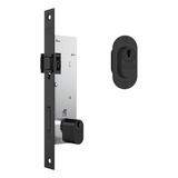 Fechadura Rolete Pivotante Perfil Metal 601 Preto Fosco Stam