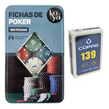 Fichas Poker Numeradas 100 Fichas Com 1 Baralho Copag 139