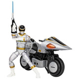 Figura Power Rangers - Moto In Space Silver Ranger Prata