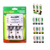 Filipini Kit 16 Pilhas Recarregáveis 12aa 4aaa Carregador Bivolt