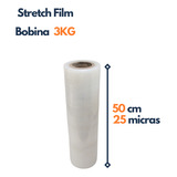 Filme Plástico Stretch Transparente 50cm   Bobina De 3kg