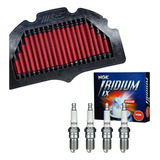 Filtro Ar Rs Rs62021 + Velas Iridium Ngk Srad Gsxr 750 07-13