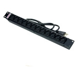Filtro De Linha Régua Rack Metálico 12 Tomadas Fiolux Cor Preto 127v 220v