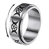 Findchic Anel Giratório De Aço Inoxidável Para Homens E Mulheres Lua Tripla/nó Celta Trindade Cor Mista/banhado A Ouro 18k Largura 8 Mm Tamanho 7 A 14 Anel De Ansiedade Rotativo Personalizado