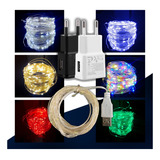 Fio De Fada Led Decoração Cordão De Luz 10mts Luzes Colorido Pilha