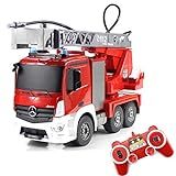 Fisca Rc Truck Remote Control Fire Engine Truck 9 Ch 2.4g Hobby Electronics Toys With Led Lights Simulated Sounds