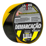 Fita Adesiva 30 Metros Zebrada Uso Gerais Demarcação De Piso