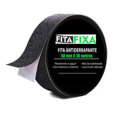 Fita Lixa Antiderrapante Faixa Preta 20m Tapete Box Escadas Cor Preto