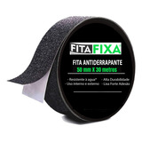 Fita Lixa Antiderrapante Faixa Preta 30m Tapete Box Escadas Cor Preto