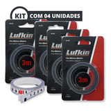 Fita Métrica Lufkin Auto Adesiva 3 Metros Fal3m Kit C 04pçs