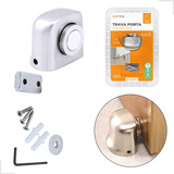 Fixador Porta Trava Magnético Inox Batedor Rodapé Imã Piso