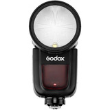Flash Godox V1 Cabeça Redonda Ttl Speed Light Com Bateria