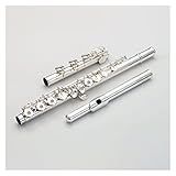 Flauta Transversal Flauta Instrumento Musical Iniciante Profissional Corpo De Prata Esterlina 17 Buracos E Chave Flauta
