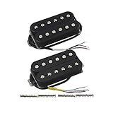 Fleor Conjunto De Captador De Guitarra Alnico 5 High Output Black Neck And Bridge Humbucker Pickups